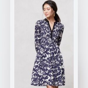 Anthropologie Edme & Esyllte Sketchbook Shirtdress -elastic smocked bodice